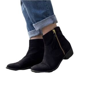 DIBA Side Zipper Tassel Black Bootie Boot